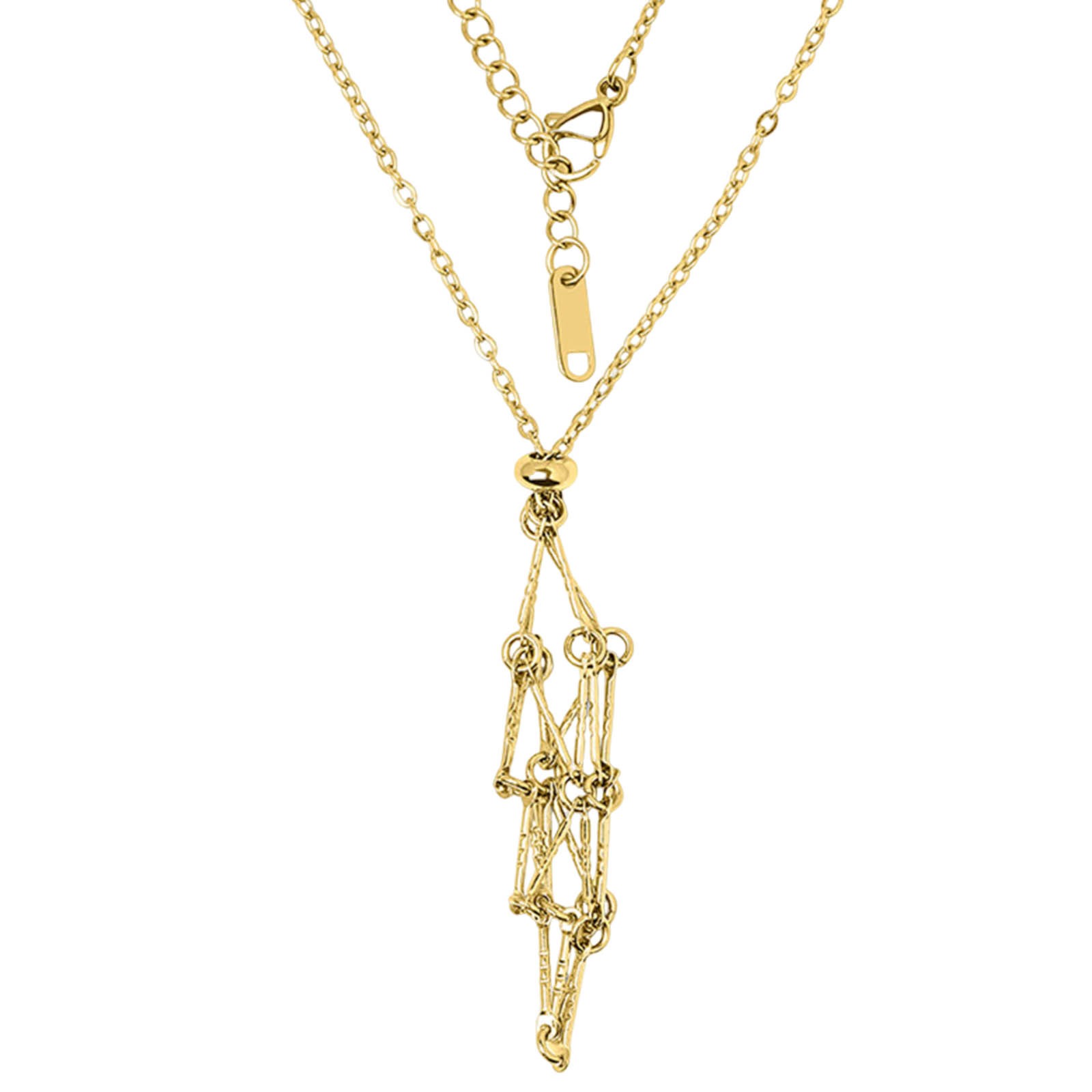 thumbnail image 2 of Crystal Stone Holder Necklace Ajustable Crystal Cage Necklace Ajustable Metal Net Necklace Crystal Stone Chain Mesh Pendant Necklace Punk Style Jewelry Accessories Gifts, 2 of 2